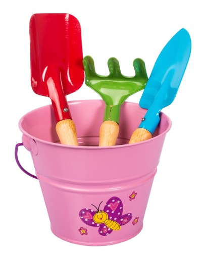 סט כלים לגינה לילדים צבע ורוד