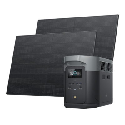 קיט סולארי ECOFLOW – תחנת כח DELTA2000  קיבולת 2Kwh -הספק 2.4KW + זוג פאנלים סולאריים 540W