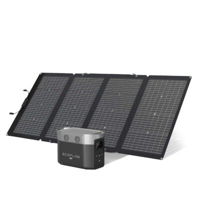 קיט סולארי ECOFLOW – תחנת כח DELTA2000  קיבולת 2Kwh -הספק 2.4KW + פאנל סולארי מתקפל 400W