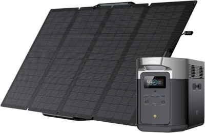 קיט סולארי ECOFLOW – תחנת כח DELTA2 קיבולת 1Kwh -הספק 1.8KW + פאנל סולארי מתקפל 400W