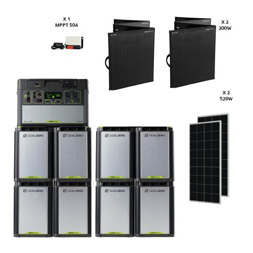 מערכת סולארית היברידית - קיבולת 11.5Kwh  - הספק 2Kw- סולארי 1600W