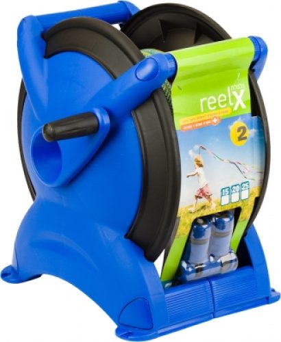 גלגלת REEL X כחולה+צינור גן ירוק 15 מטר+אביזרים