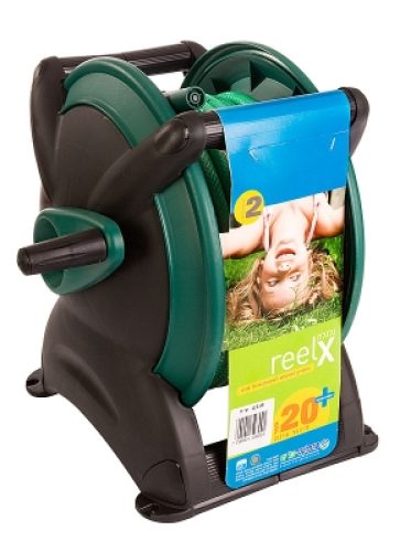 גלגלת REEL X ירוקה+צינור גן נגב 20 מטר+אביזרים